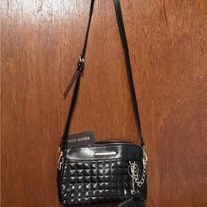 Steve Madden Black Crossbody Bag with Silver Accents